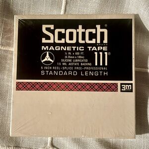 SCOTCH Magnetic tape 111. 1/4 x 600 feet  5 inch reel never opened